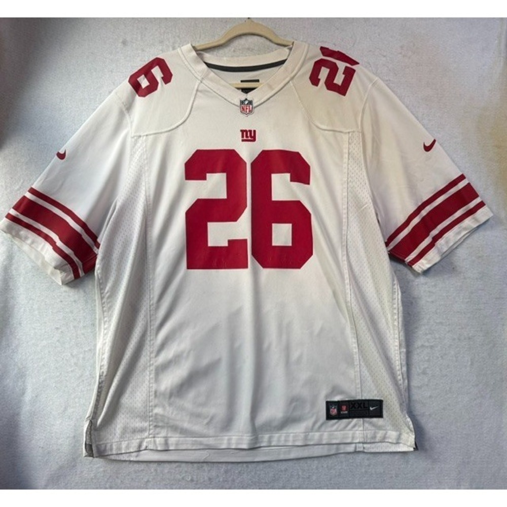 New York Giants Saquon Barkley Jersey Mens 2XL White Red NFL Football Nike